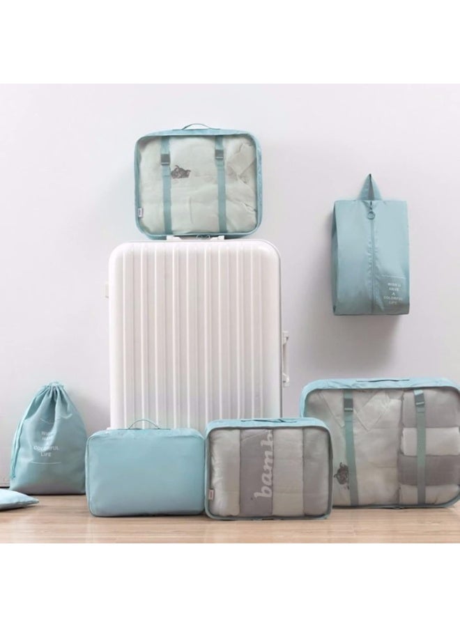 TRAVEL 6pcs Lightweight Packing Cubes – Convenient and Organized Luggage Solution for Clothes, Shoes & Toiletries-Baby Blue - Image 3